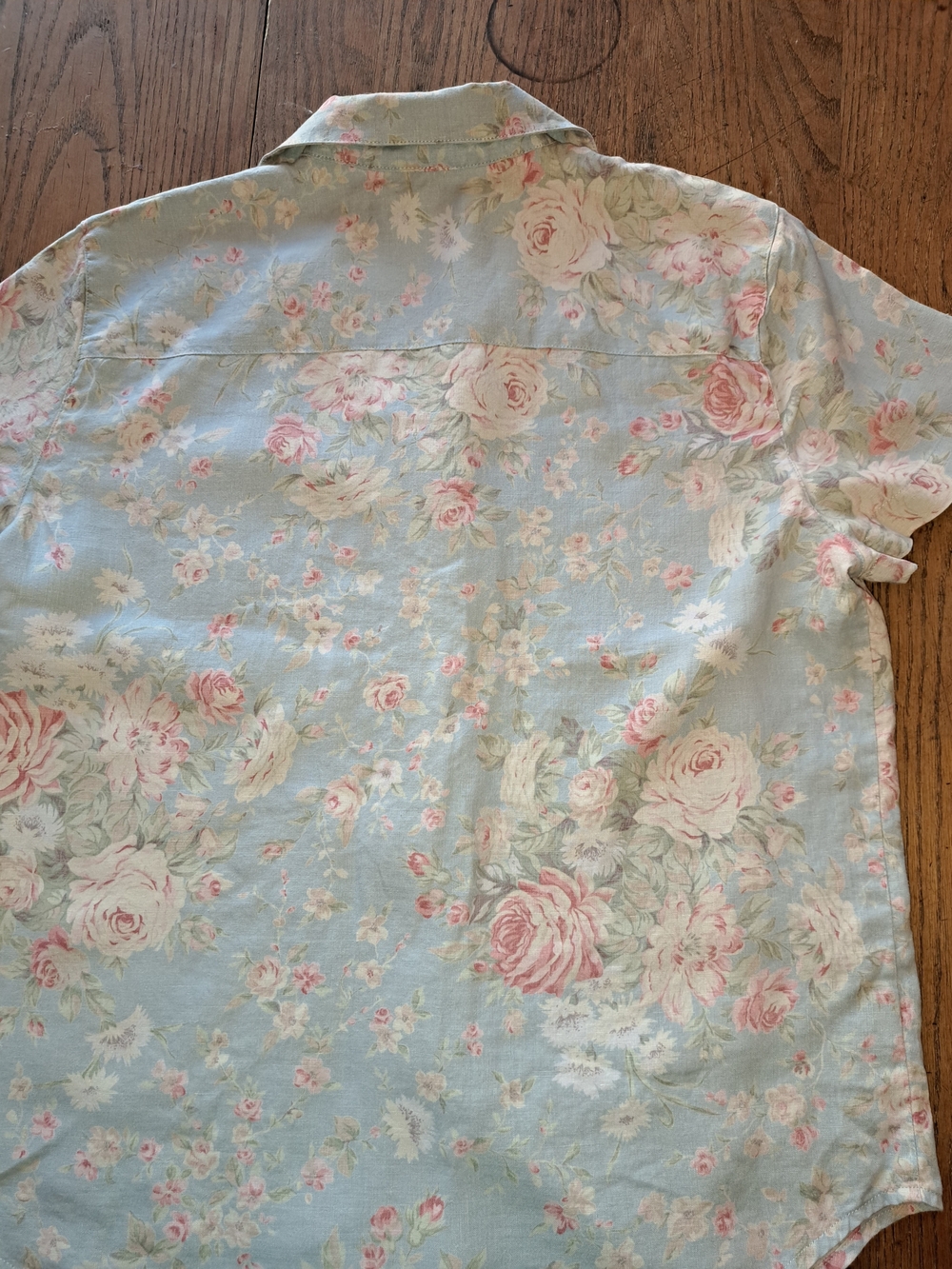 Ralph Lauren Light Blue Floral Button-Up Blouse - Picture 4 of 5